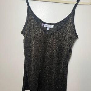 Jennifer Lopez Black and Gold Shimmer Cami